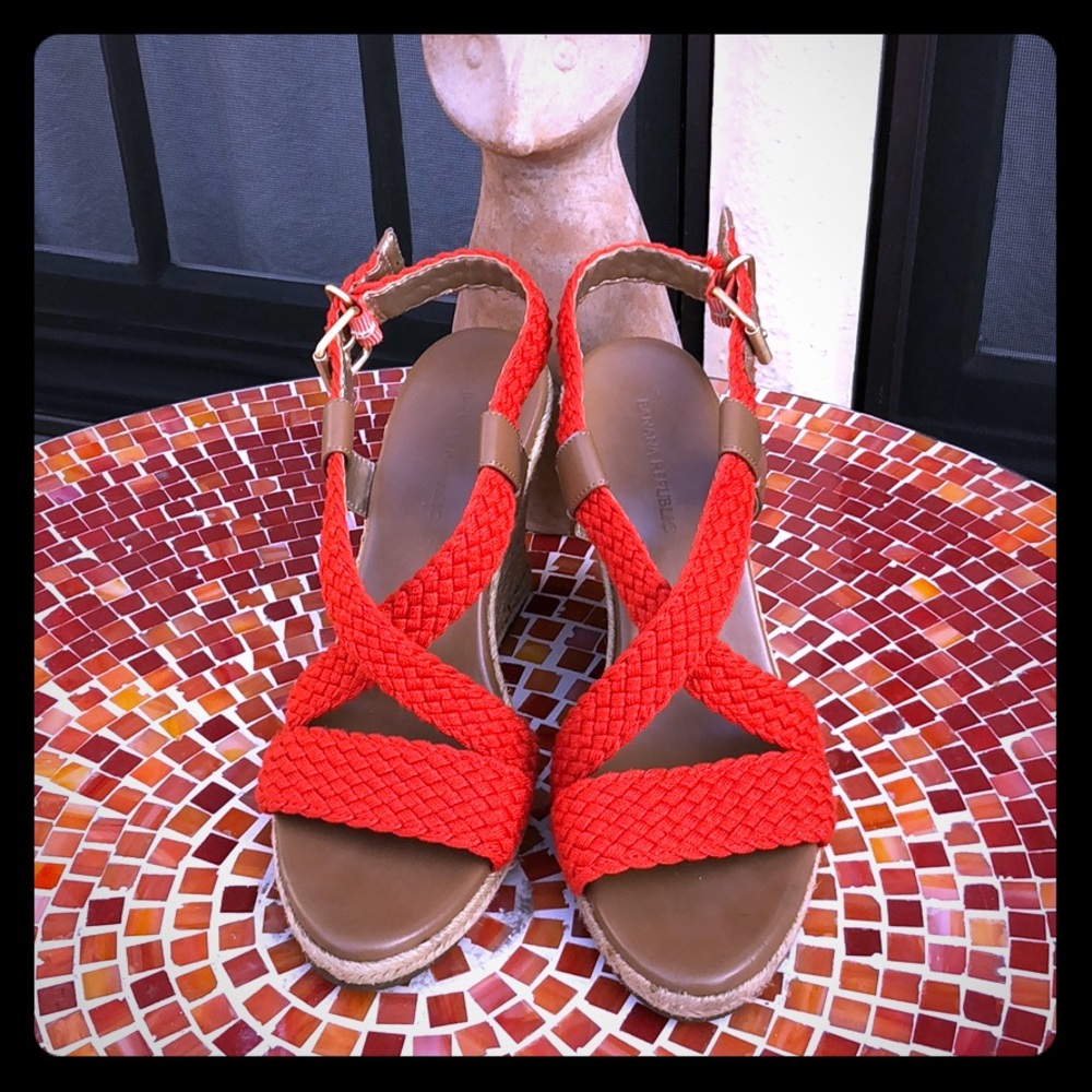 Ultra orange banana republic platform espadrilles